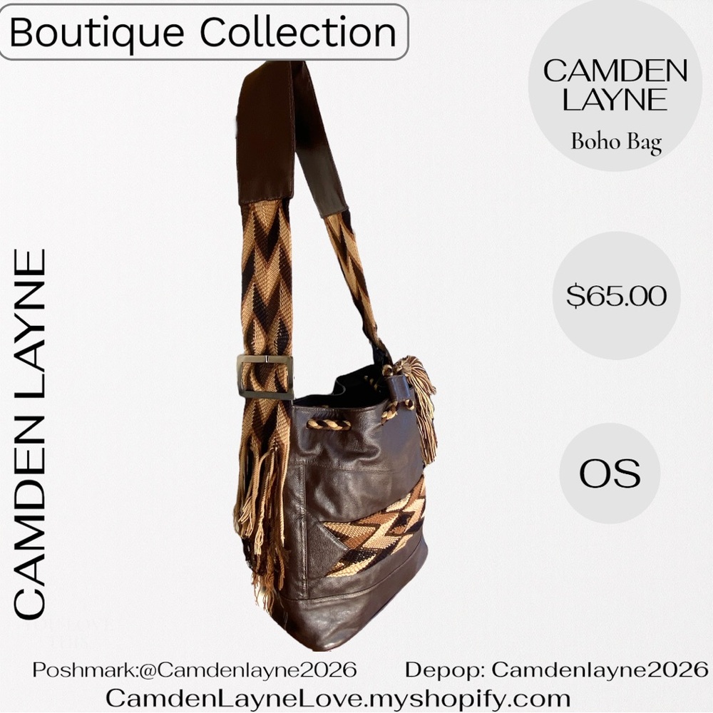 Camden Layne Boho Brown and Tan Shoulder Bag - Picture 8 of 11